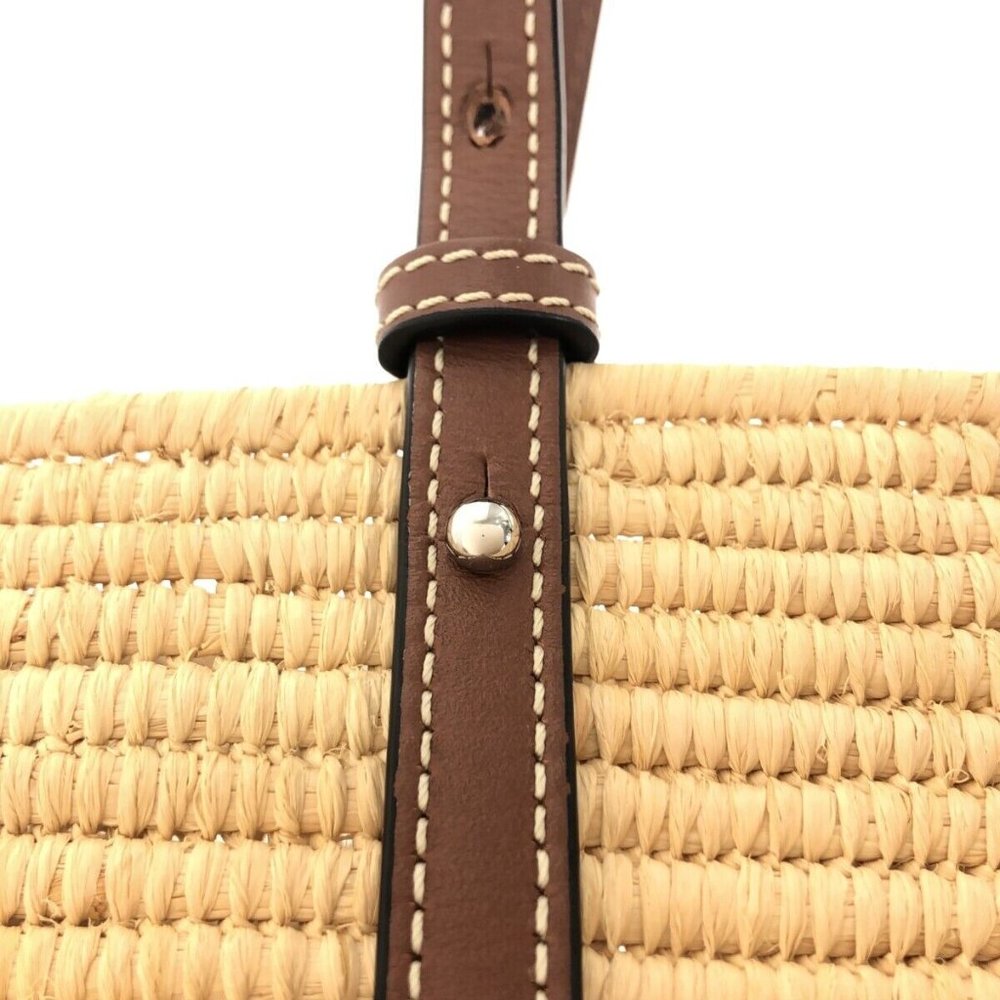 ❌SOLD❌ Loewe Small Square Basket bag in raffia and calfskin - Picture 9 of 12